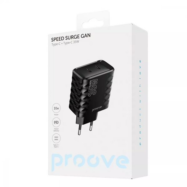 МЗП Proove Speed Surge Gan 35W (Type-C + Type-C) 690119900585 фото 3 Купити в інтернет-магазині IBANAN