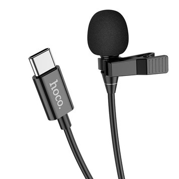 Мікрофон-петлічка Hoco L14 Type-C Lavalier microphone Black 6931474761156 фото 1 Купити в інтернет-магазині IBANAN