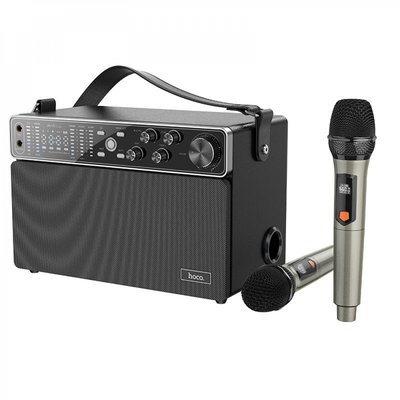 Замовити Портативна Акустика Hoco BS50 Chanter wireless double mic karaoke black 427060001 в магазині IBANAN