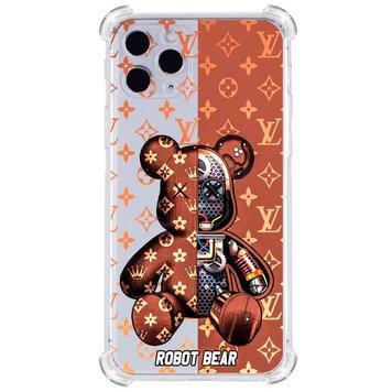 Прозрачный противоударный чехол для iPhone 11 pro С принтом: Robot Bear 3701015257 фото 1 Купить в интернет-магазине IBANAN