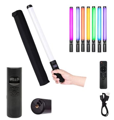 Замовити Лампа RGB різнокольорова меч Led Stick палиця РГБ для фото і відео Стік жезл для селфі та блогерів з пультом ЦУ-00035871 в магазині IBANAN