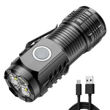 Профессиональный Фонарик Flashlight 908-3XPG Type-C 3000 mAh Черный 6977784564943 фото 1 Купить в интернет-магазине IBANAN