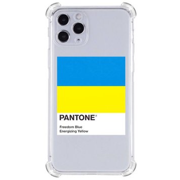 Прозрачный противоударный чехол для iPhone 11 pro С принтом: PANTONE flag of Ukraine 3701015261 фото 1 Купить в интернет-магазине IBANAN