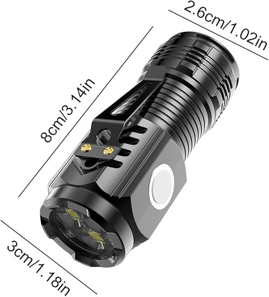 Профессиональный Фонарик Flashlight 908-3XPG Type-C 3000 mAh Черный 6977784564943 фото 4 Купить в интернет-магазине IBANAN