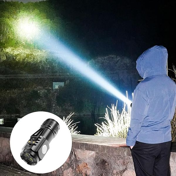 Профессиональный Фонарик Flashlight 908-3XPG Type-C 3000 mAh Черный 6977784564943 фото 5 Купить в интернет-магазине IBANAN