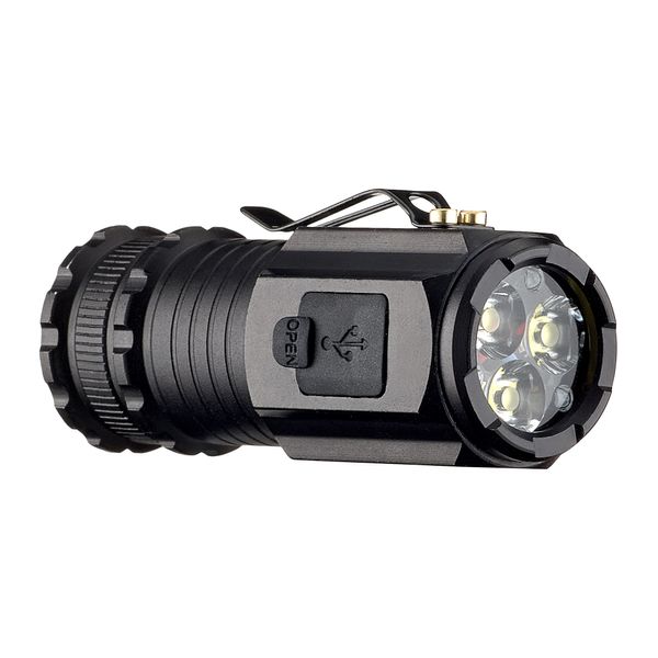 Профессиональный Фонарик Flashlight 908-3XPG Type-C 3000 mAh Черный 6977784564943 фото 2 Купить в интернет-магазине IBANAN