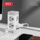 Сетевой фильтр XO WL21 Tower Shaped 8AC 250V 2М 3USB Type-C Переносной удлинитель с кнопкой выключения с портами для кабелей для зарядки устройств Белый