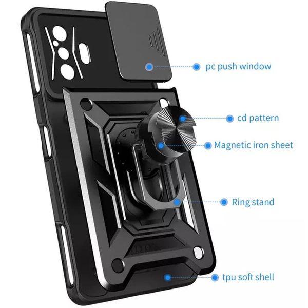 Ударостійкий чохол Camshield Serge Ring для Xiaomi Poco F4 GT 390102908 фото 2 Купити в інтернет-магазині IBANAN