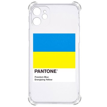 Прозрачный противоударный чехол для IPHONE 12 с принтом: PANTONE flag of Ukraine 3701015322 фото 1 Купить в интернет-магазине IBANAN