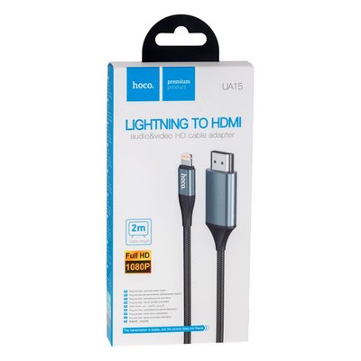 Замовити Перехідник Hoco UA15 Lightning to HDMI 2m ЦУ-00032950 в магазині IBANAN