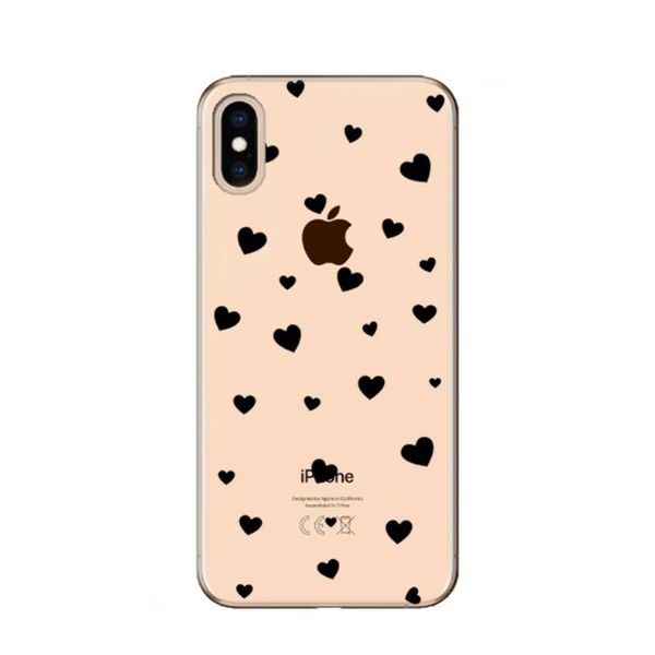 Чохол для iPhone XS Max (6.5″) (5.8"") Принт: Чорні сердечки 3701010409 фото 1 Купити в інтернет-магазині IBANAN