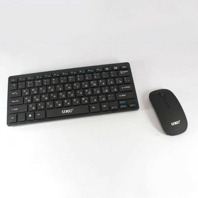 Замовити Бездротова клавіатура + мишка оптична UKC WI 1214, бюджетна клавіатура для ігор компютера CU-566 та ноутбука ws41179 в магазині IBANAN