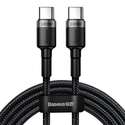 Замовити Кабель Baseus Cafule PD2.0 100W flash charging Type-C For Type-C cable ( 20V 5A ) 2m Gray + Black 05902 в магазині IBANAN