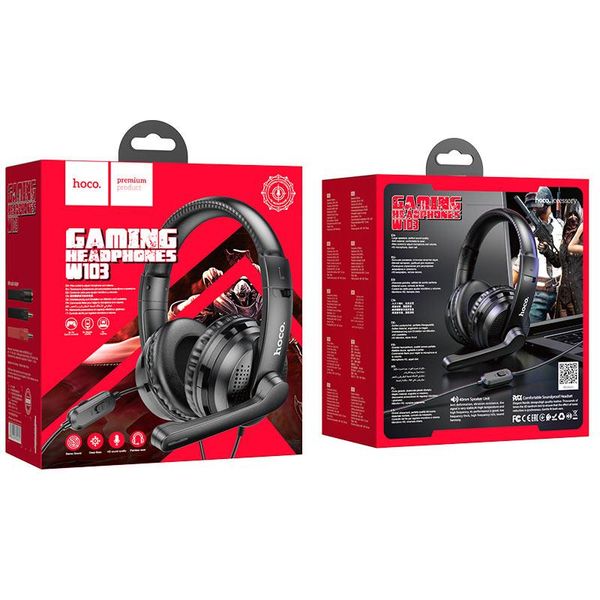 Навушники Hoco W103 Magic tour gaming headphones Black 2070593089321 фото 5 Купити в інтернет-магазині IBANAN