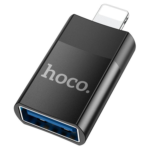 Адаптер Hoco UA17 Lightning Male to USB female USB2.0 adapter Black 6931474761996 фото 1 Купить в интернет-магазине IBANAN